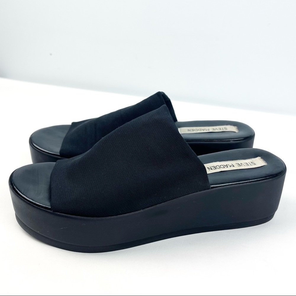 Steve Madden Black Slinky Platform Sandal Size 8